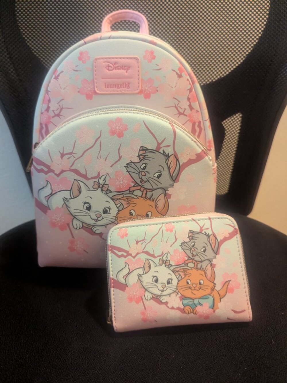Disney Aristocats Loungefly Backpack and Matching Wallet Set